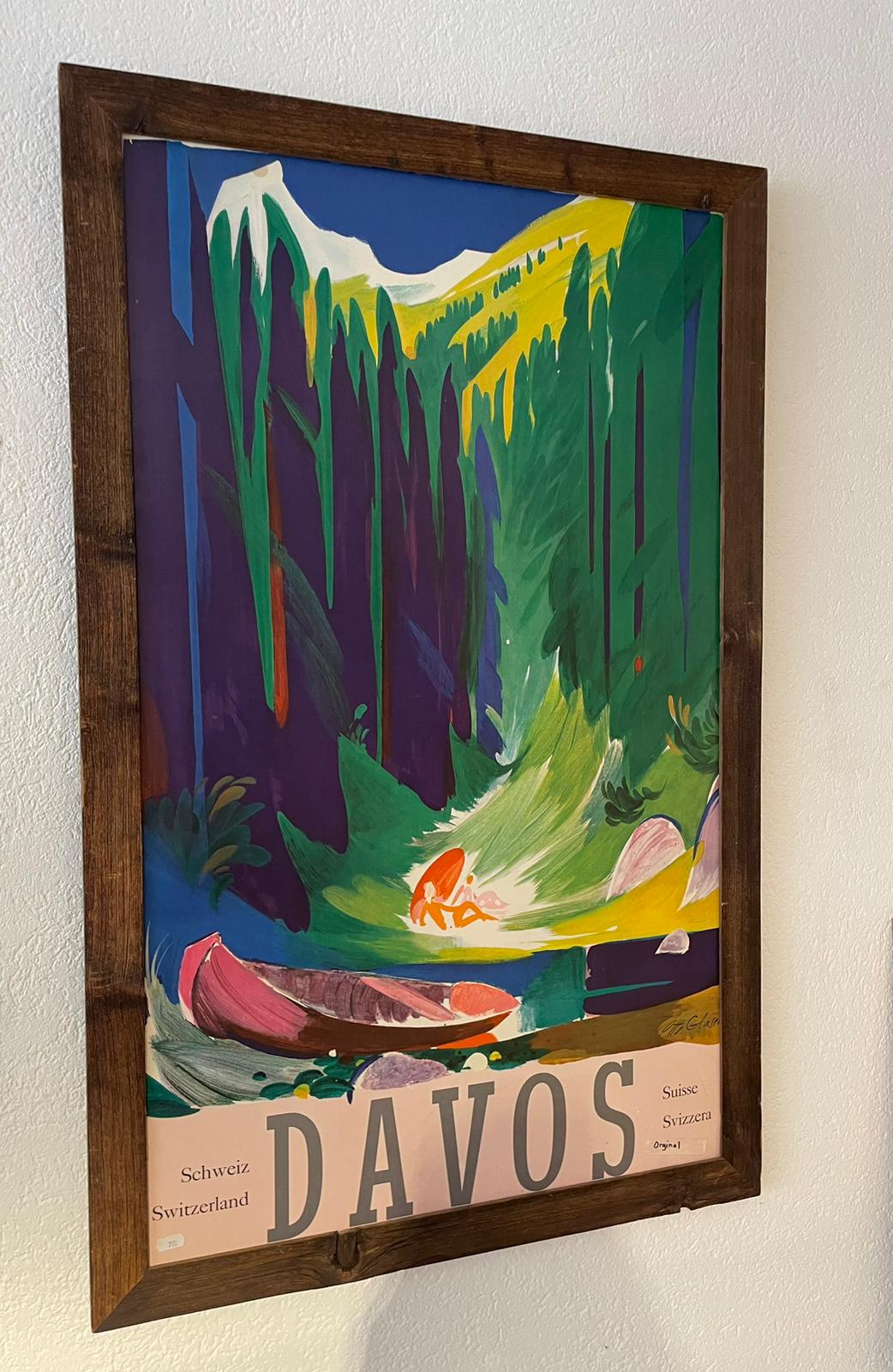 Original Poster DAVOS im Altholzrahmen
